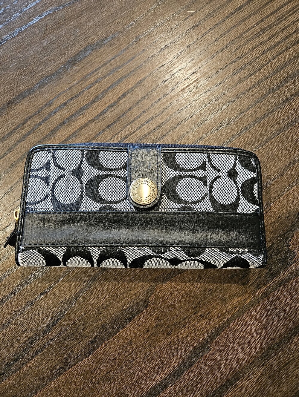 Black Signature Canvas Continental Wallet